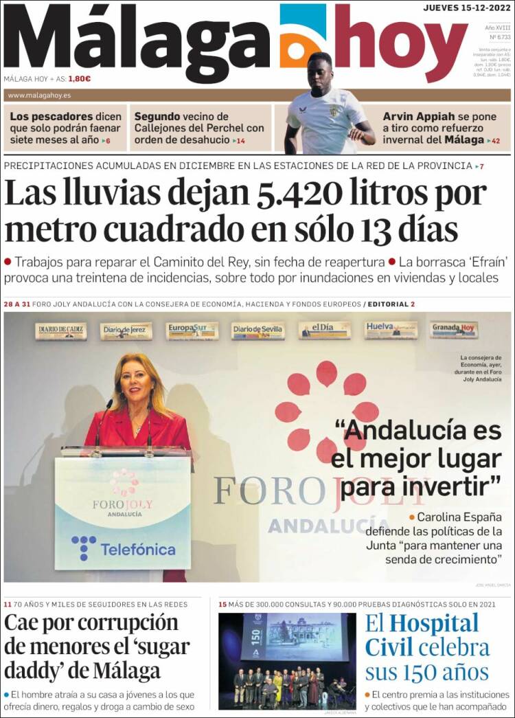 Portada de Málaga Hoy (España)