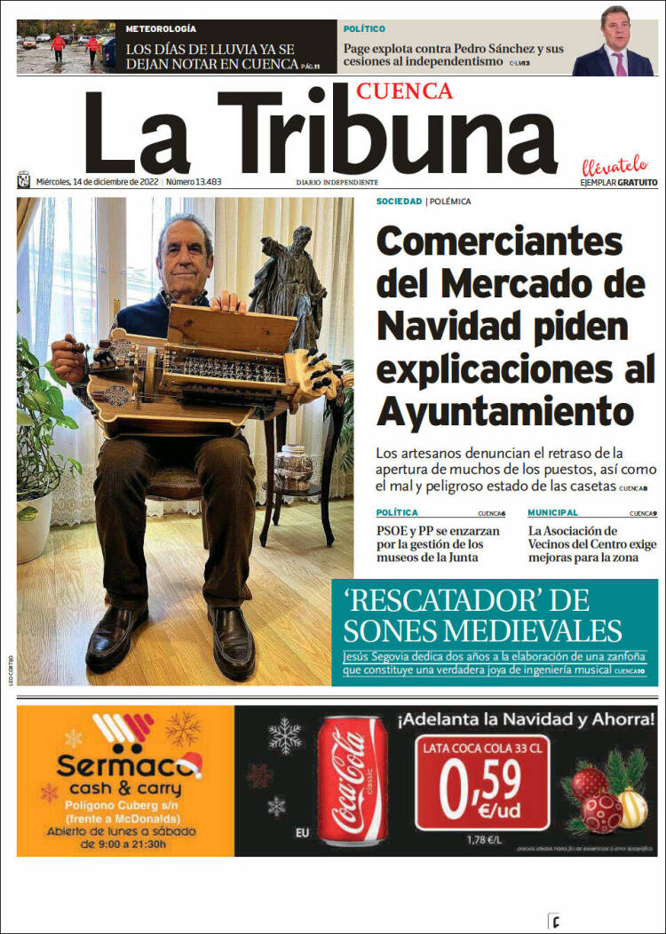 Portada de La Tribuna de Cuenca (España)