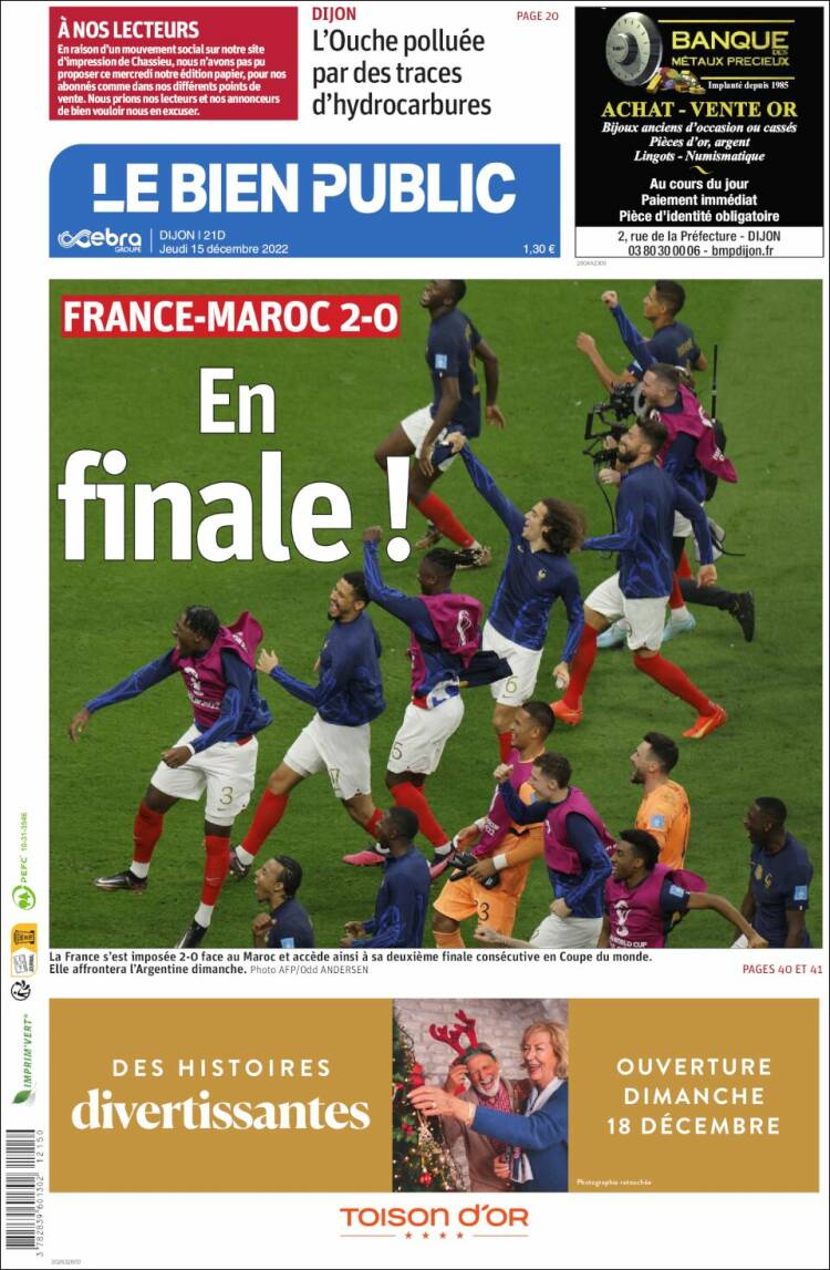 Portada de Le Bien Public (Francia)