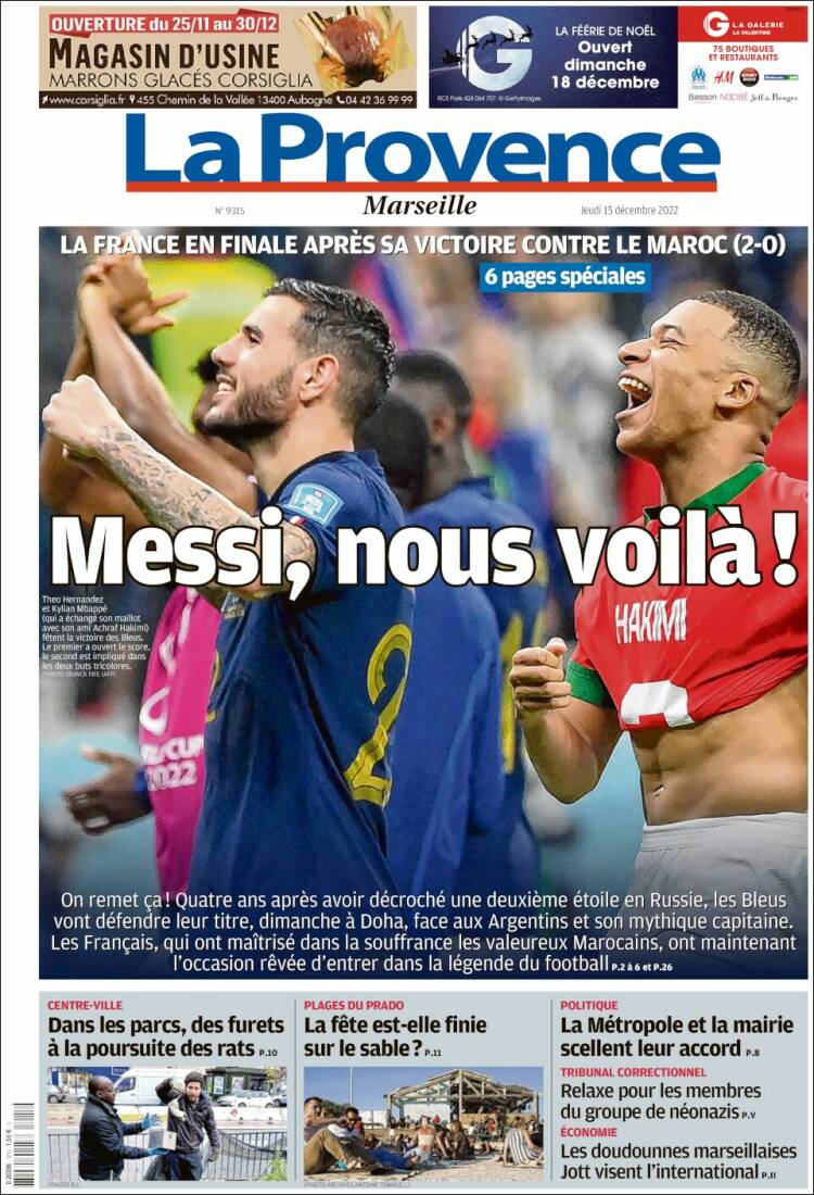 Portada de La Provence (Francia)