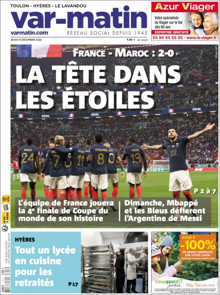 Portada de Var-Matin (Francia)