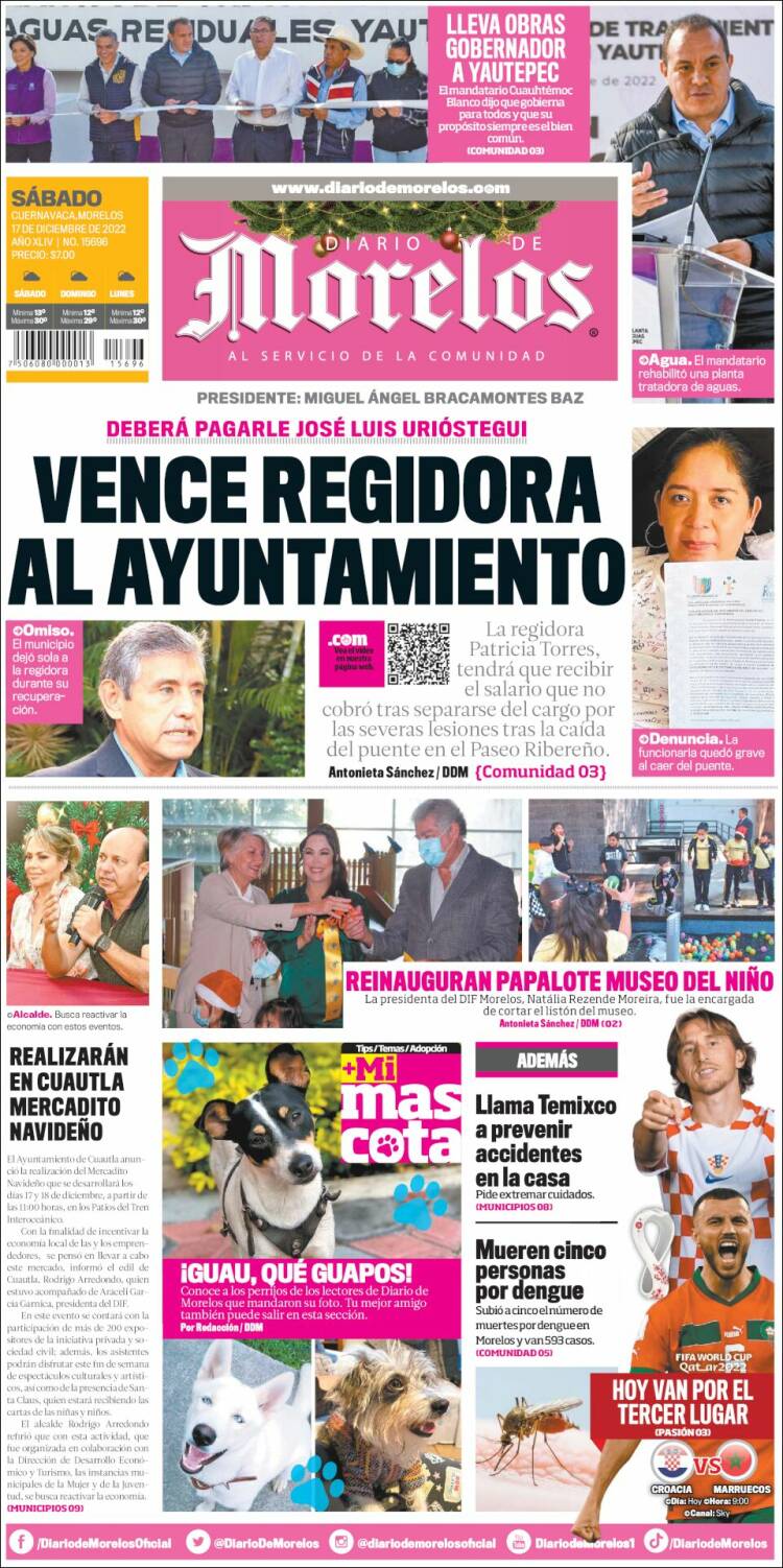 Portada de Diario de Morelos (México)