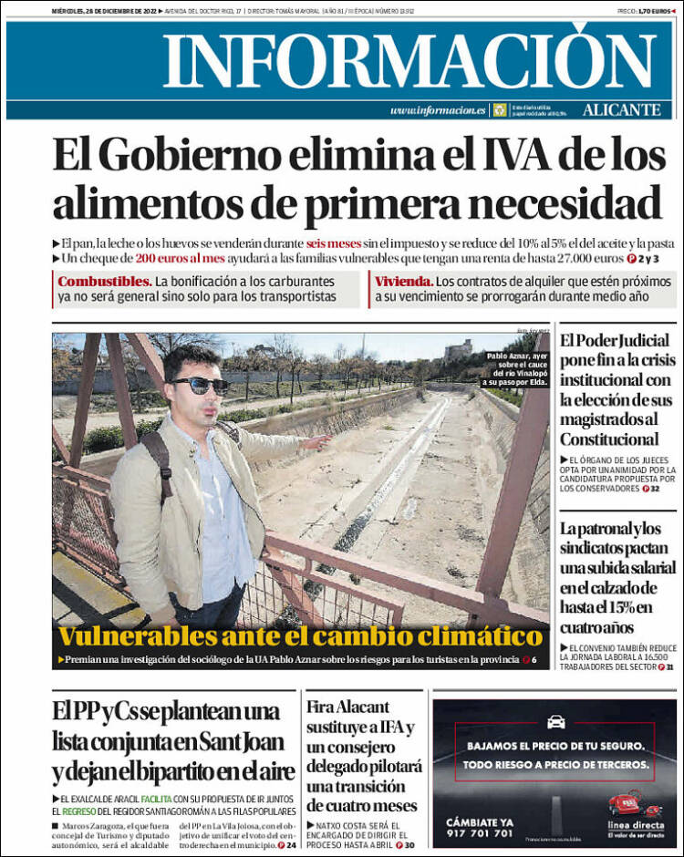 Portada de Diario Información (España)