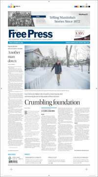 Portada de Winnipeg Free Press (Canada)