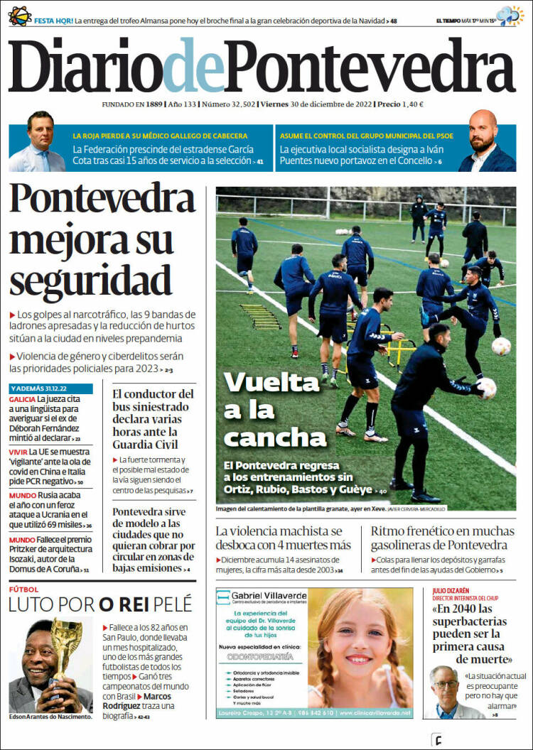 Portada de Diario de Pontevedra (Espagne)