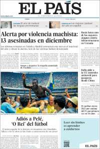 Portada de El País (Espagne)