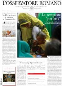 Portada de L'Osservatore Romano (Italia)