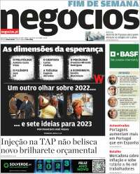 Portada de Jornal de Negócios (Portugal)