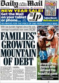 Portada de Daily Mail (Reino Unido)