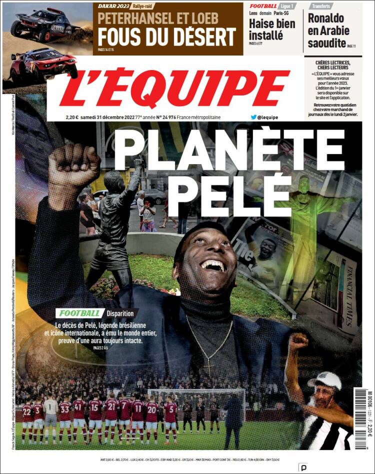 Journal L Equipe France Les Unes Des Journaux De France Dition Du