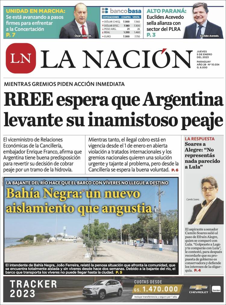 Portada de La Nación (Paraguay)