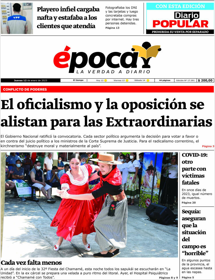 Portada de Diario Época (Argentina)