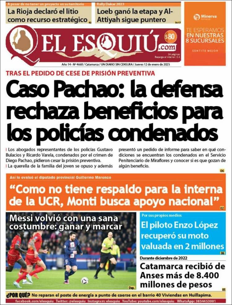 Portada de El Esquiu (Argentina)