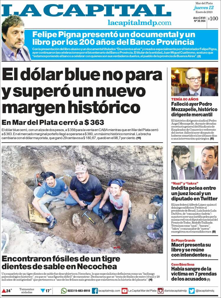 Portada de Diario La Capital - Mar del Plata (Argentina)