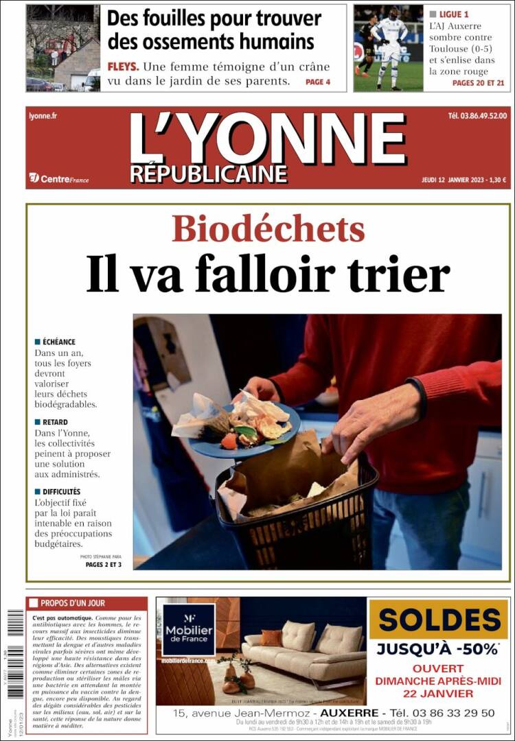 Portada de L'Yonne-Républicaine (Francia)