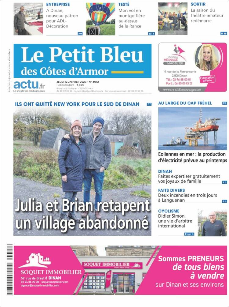 Portada de Le Petit Bleu (Francia)