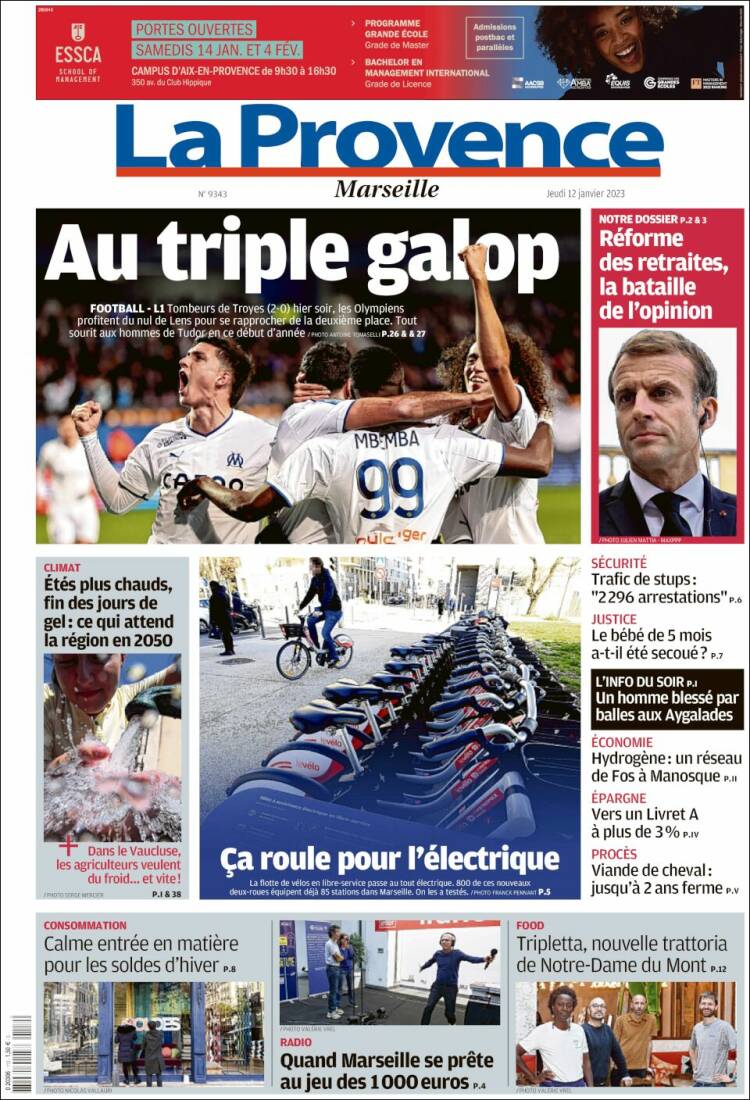 Portada de La Provence (Francia)