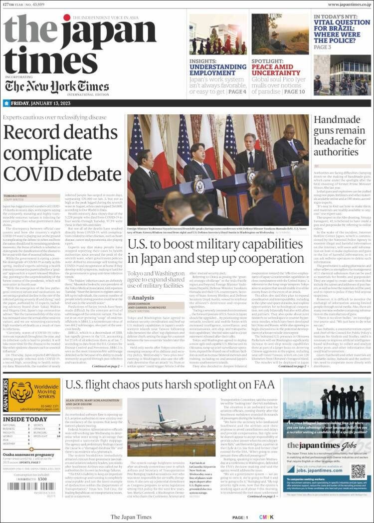Portada de The Japan Times (Japan)
