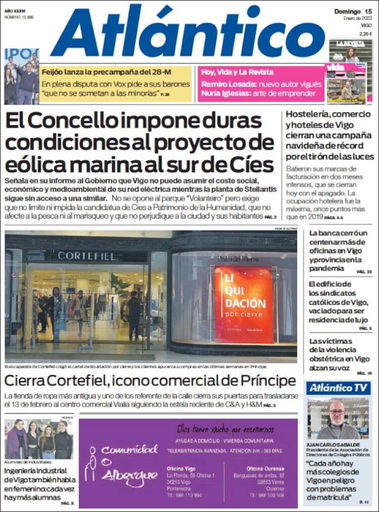 Portada de Atlántico Diario (Spain)