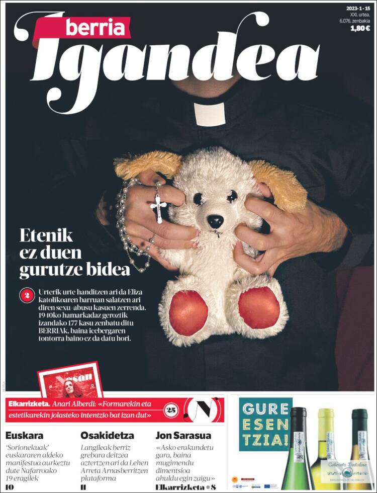 Portada de Berria (Spain)