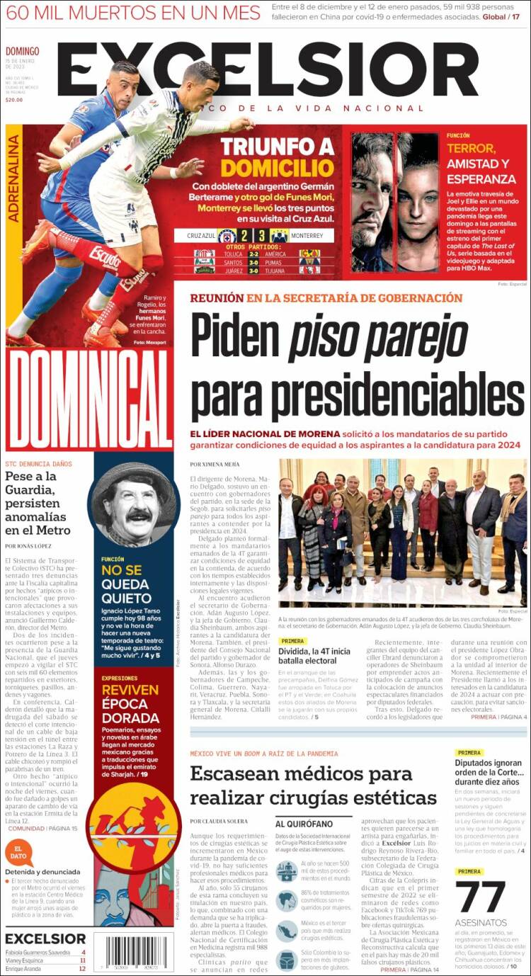 Portada de Excelsior (México)