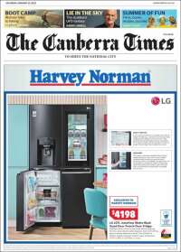 Portada de The Canberra Times (Australia)
