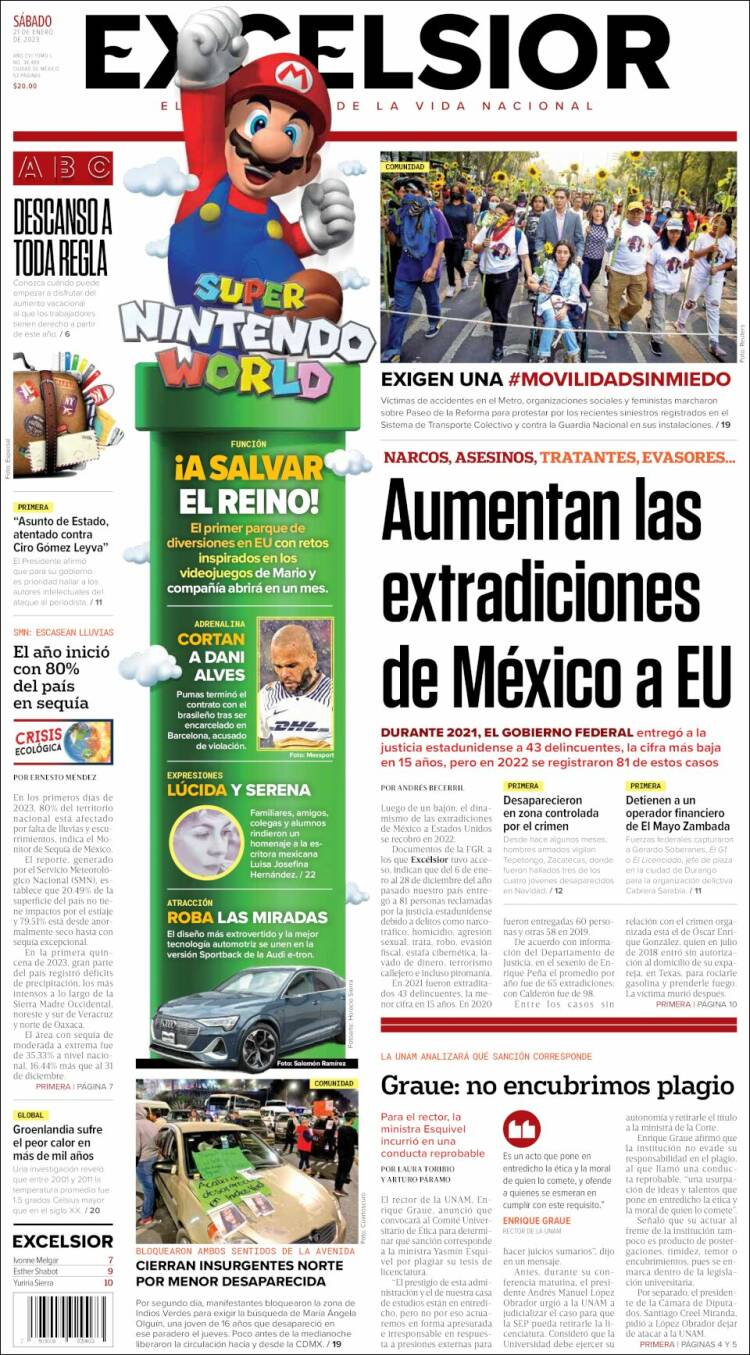 Portada de Excelsior (México)