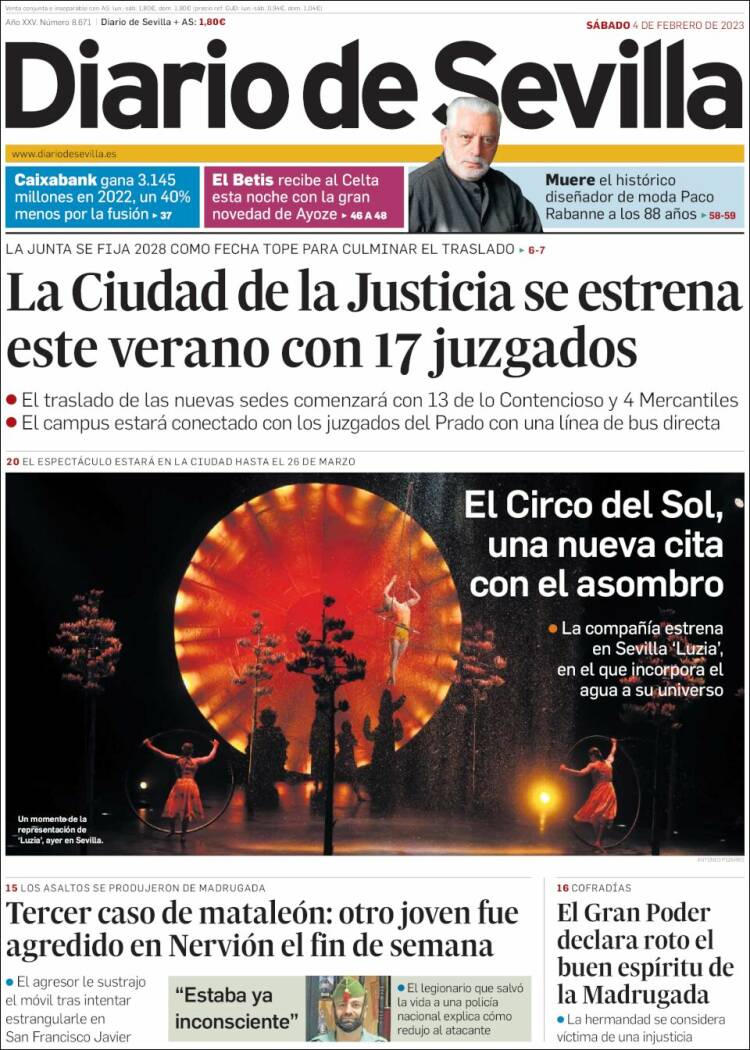 Portada de Diario de Sevilla (España)