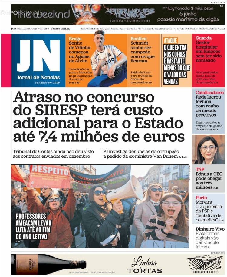 Portada de Jornal de Notícias (Portugal)