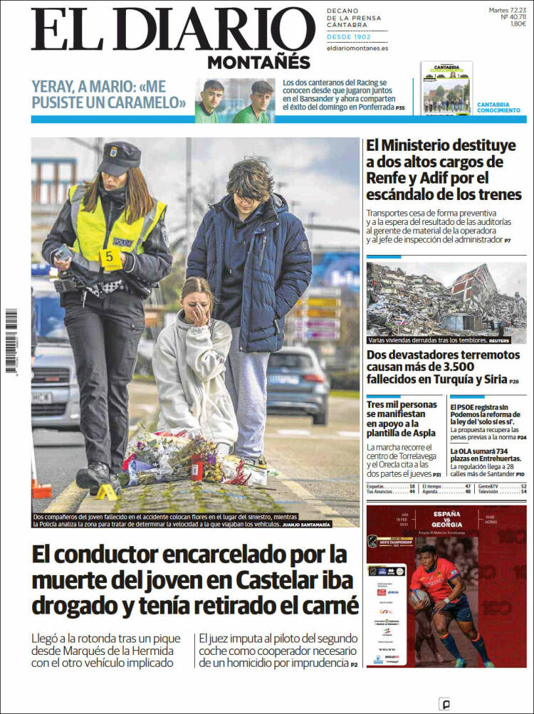 Portada de El Diario Montañés (España)