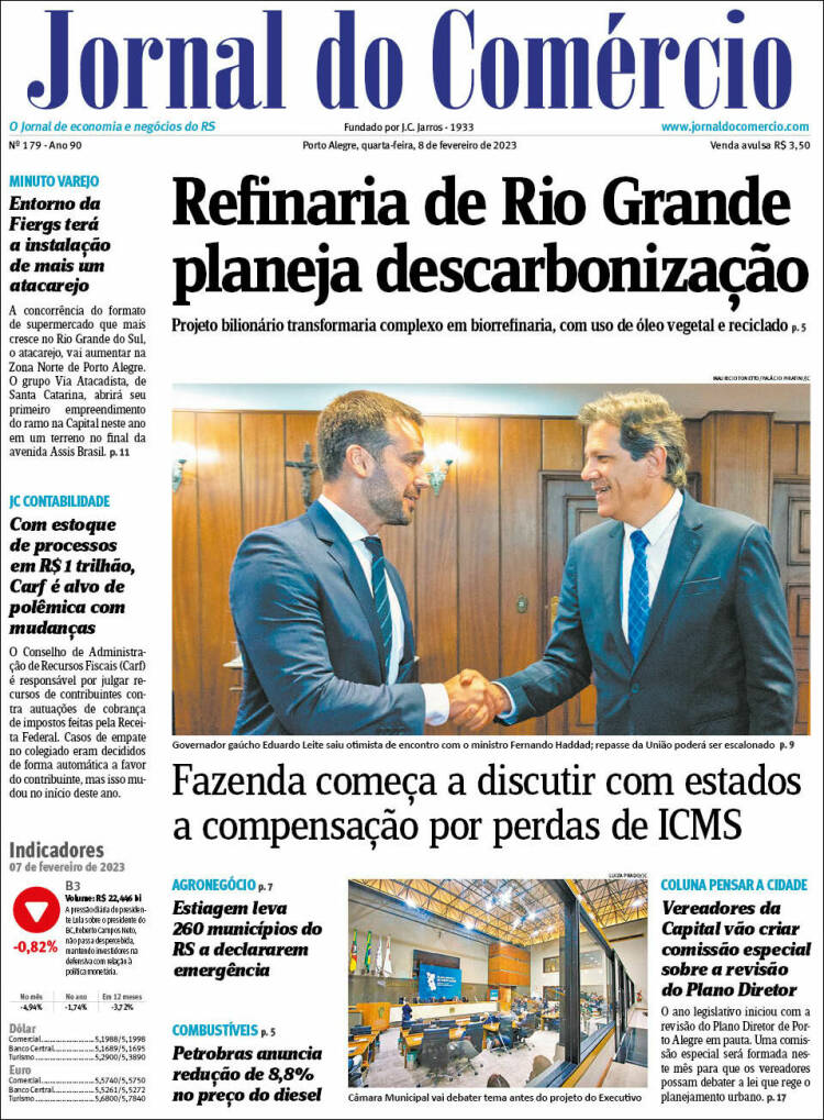 Journal Jornal Do Rcio Br Sil Les Unes Des Journaux De Br Sil