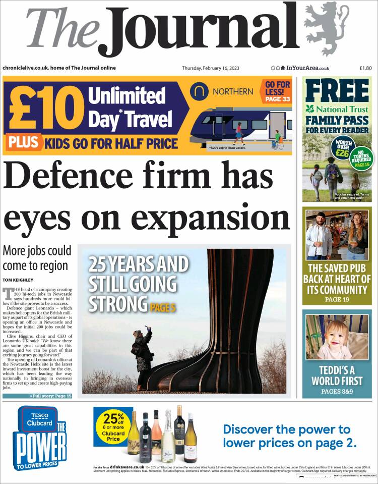 Portada de The Journal (Reino Unido)