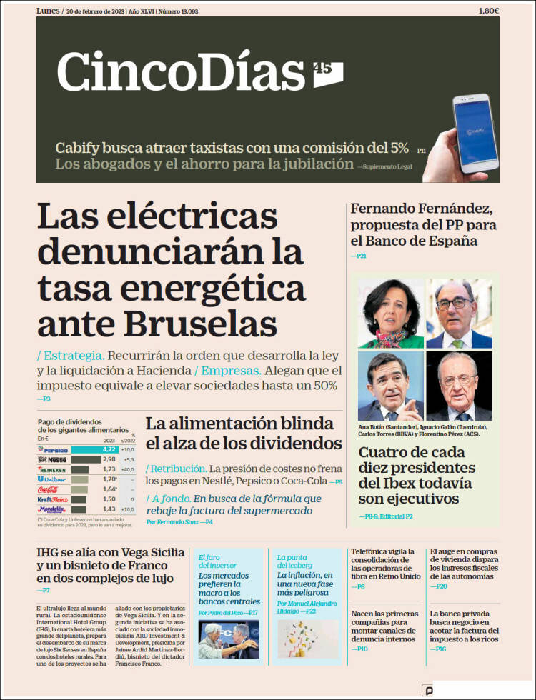 Portada de Cinco Días (Spain)