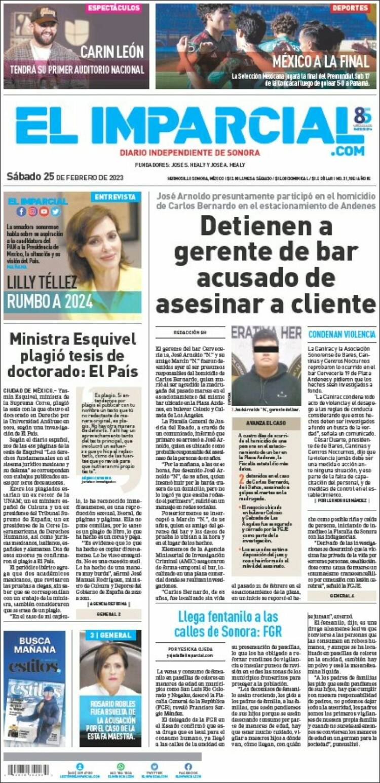 Portada de El Imparcial (México)