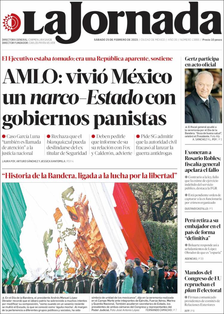 Portada de La Jornada (México)
