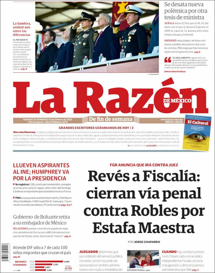 Portada de La Razón (México)