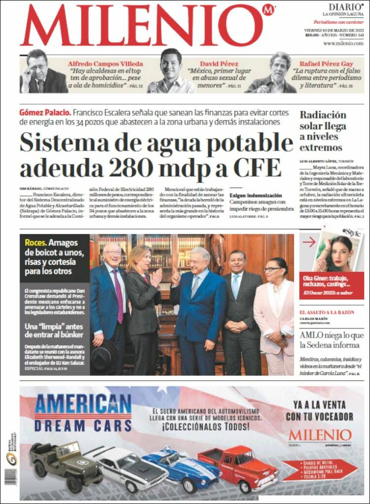 Portada de Milenio - Laguna (México)