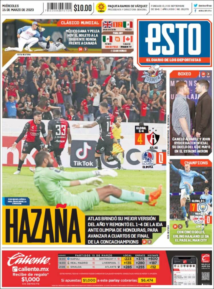 Portada de Esto (Mexique)