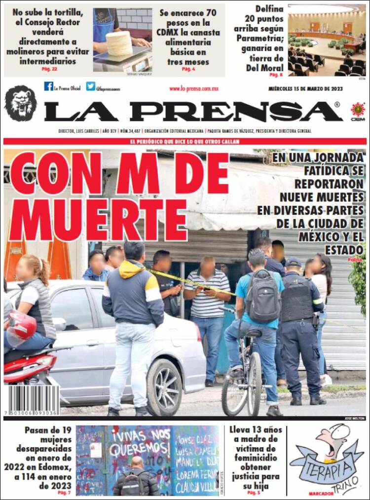 Portada de La Prensa (Mexique)