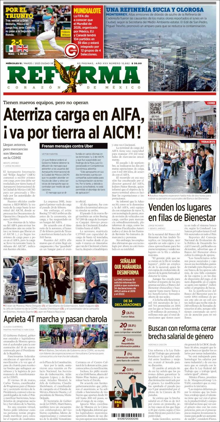 Portada de Reforma (Mexique)