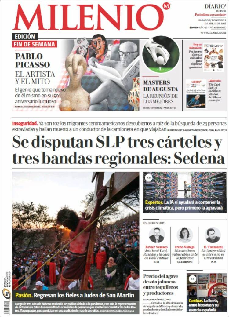 Portada de Milenio - Jalisco (México)