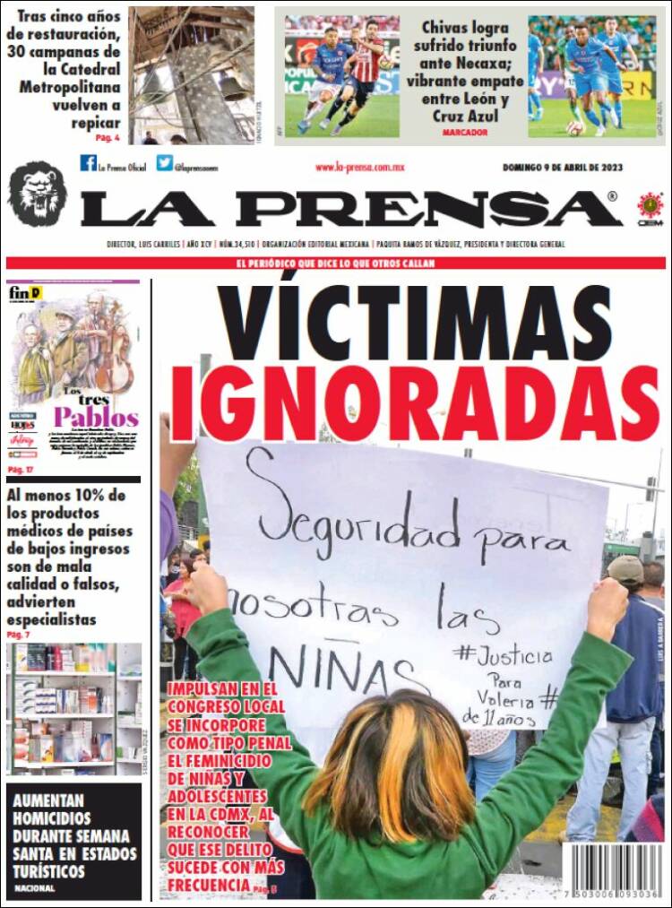 Portada de La Prensa (México)