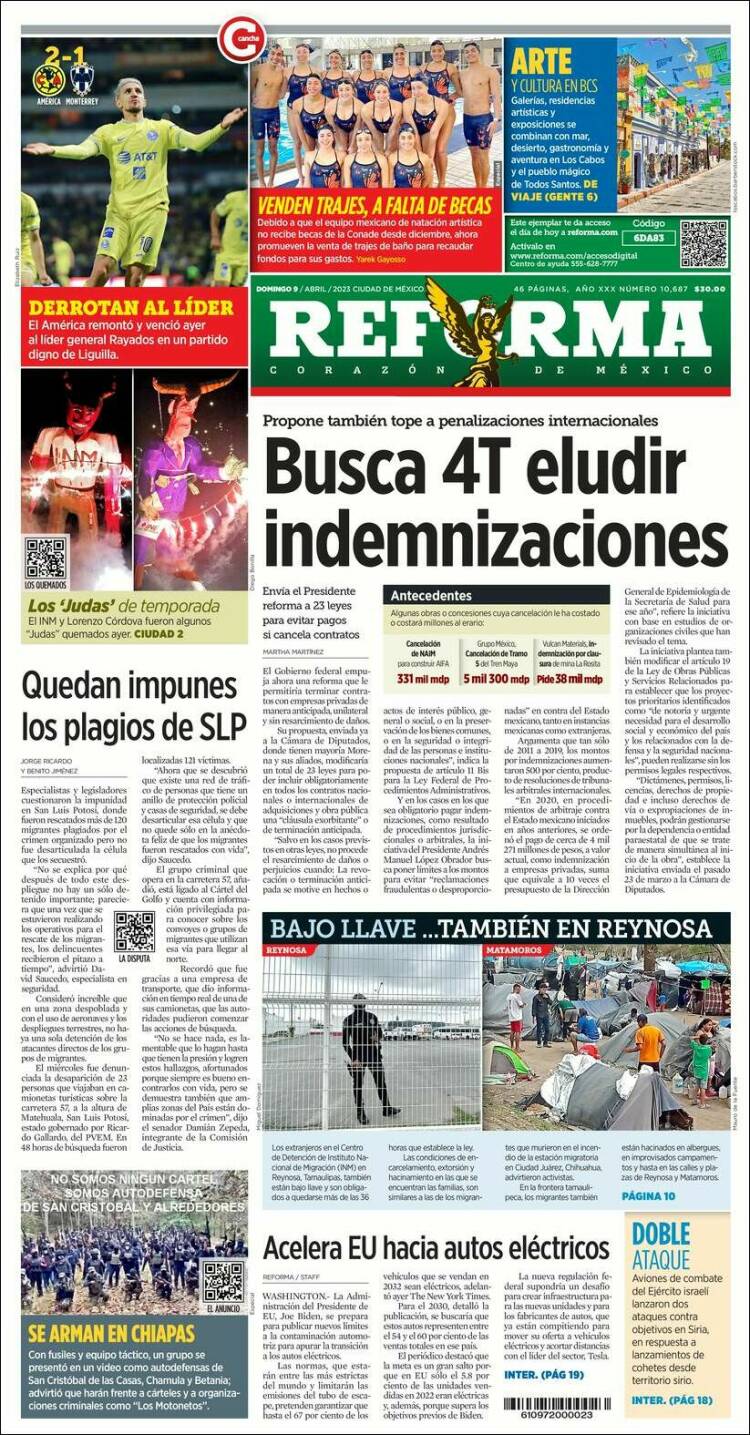 Portada de Reforma (México)