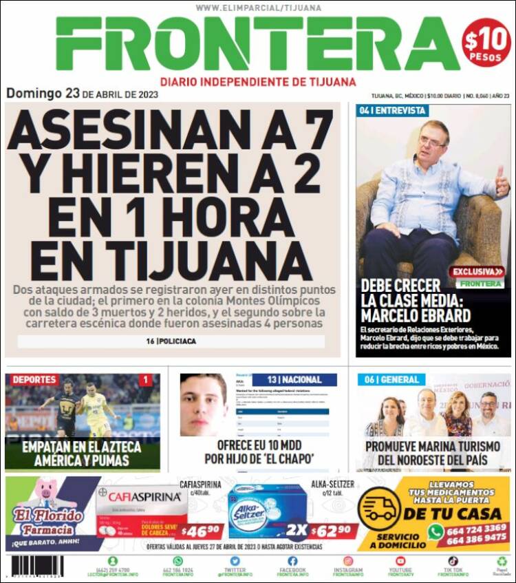 Portada de Frontera (México)