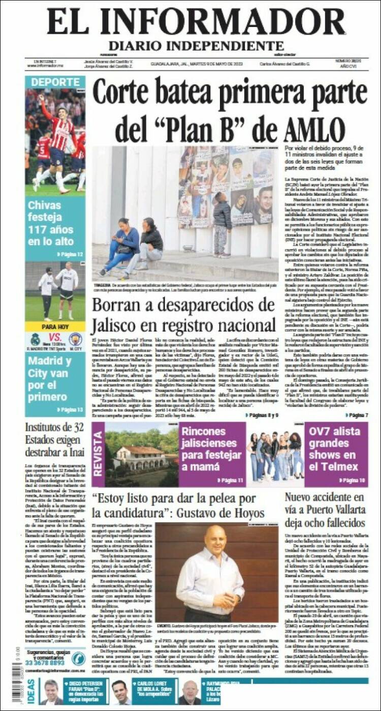 Portada de El Informador (México)