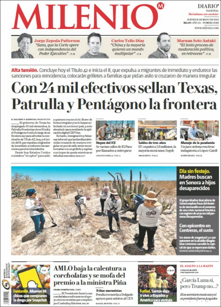 Portada de Milenio (México)