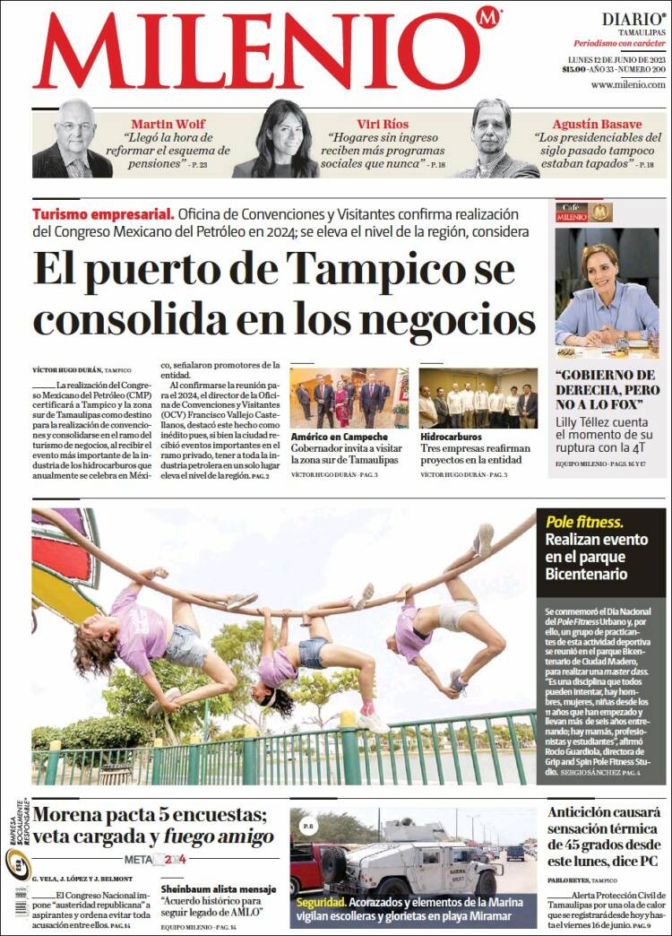 Portada de Milenio - Tamaulipas (México)