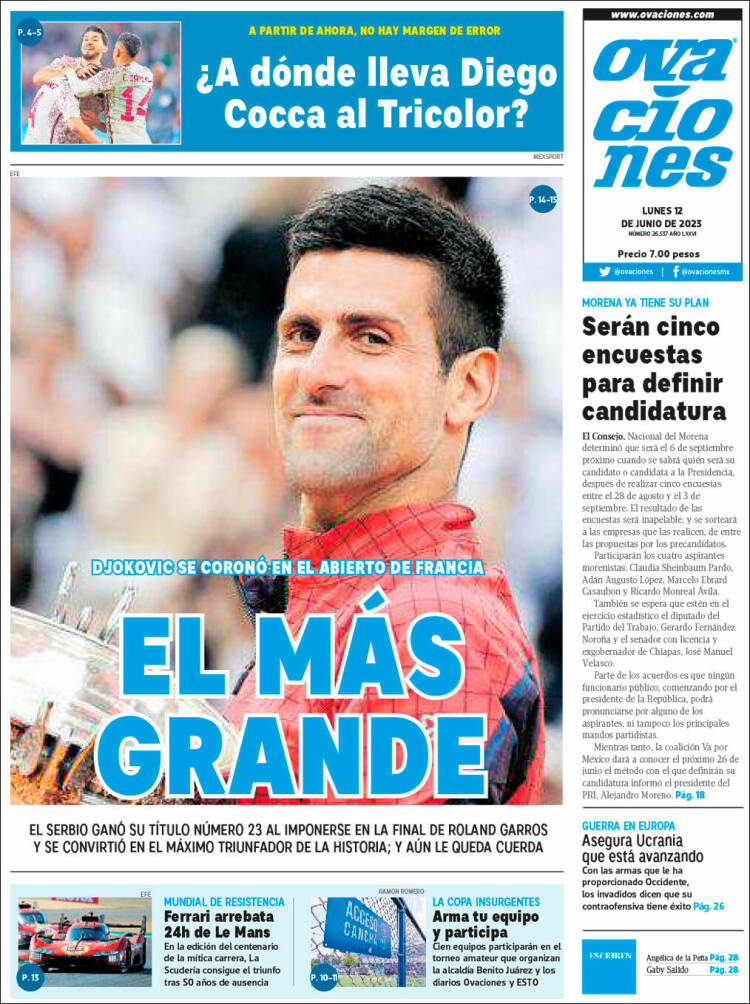 Portada de Ovaciones (México)