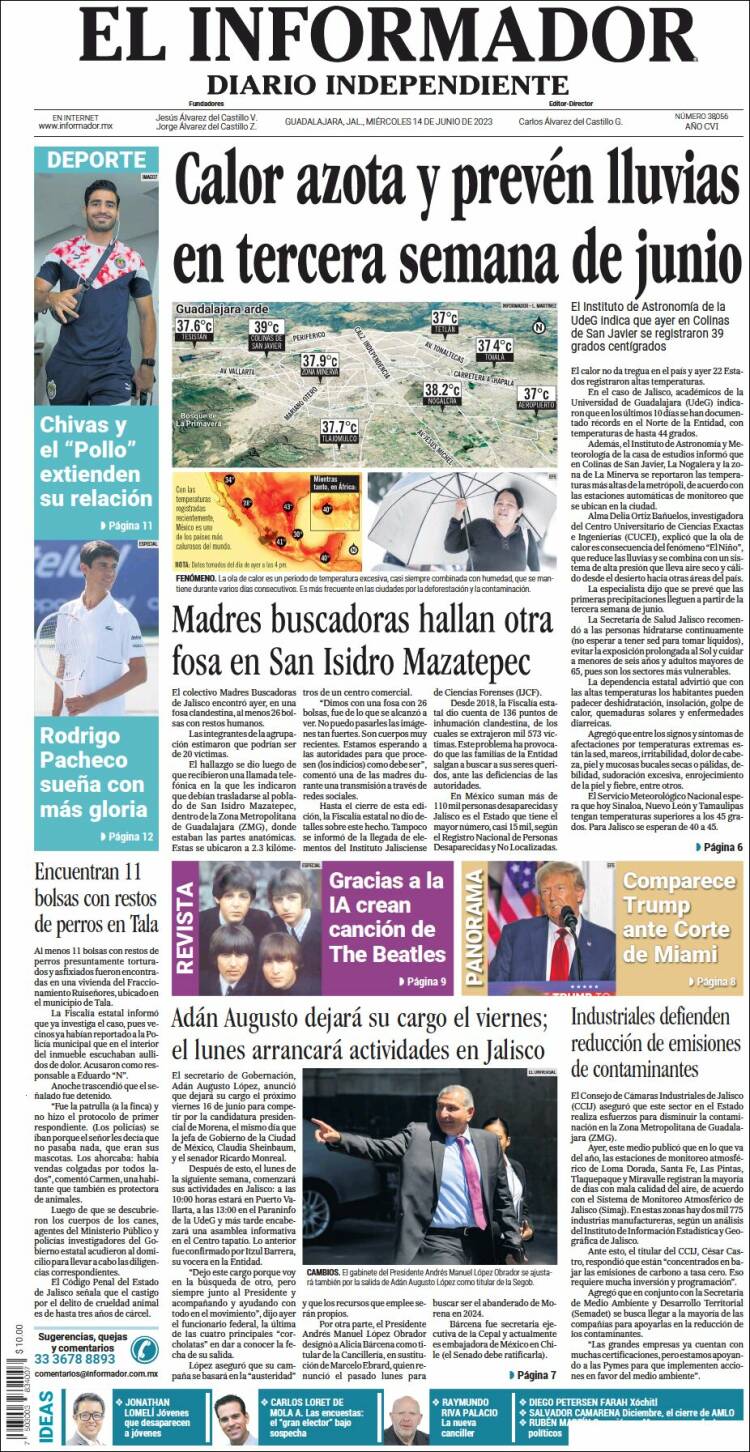 Portada de El Informador (México)