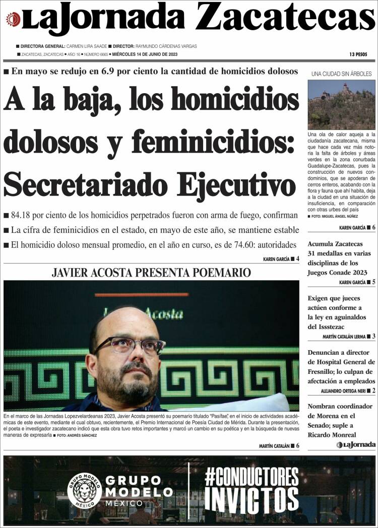 Portada de Jornada de Zacatecas (México)